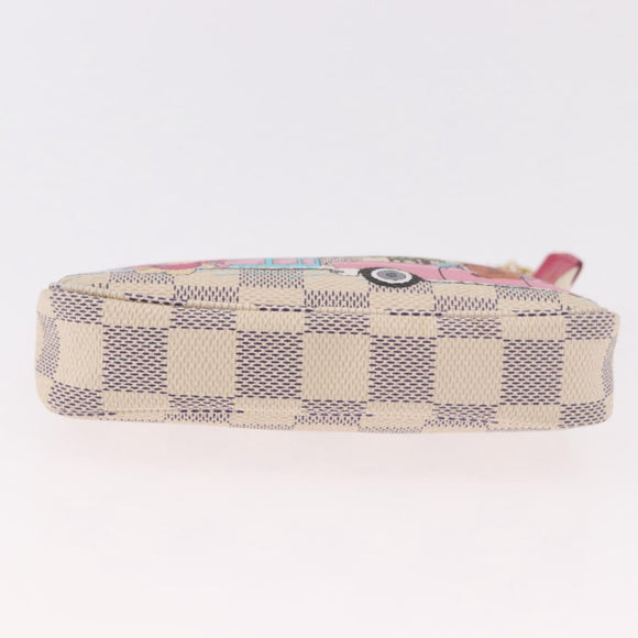 LOUIS VUITTON Damier Azur Vivienne Mini Pochette Accessoires N60487 Auth 188812SAM