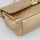 CHANEL Matelasse Chain Shoulder Bag Leather 2way Gold CC Auth 188813SM-17