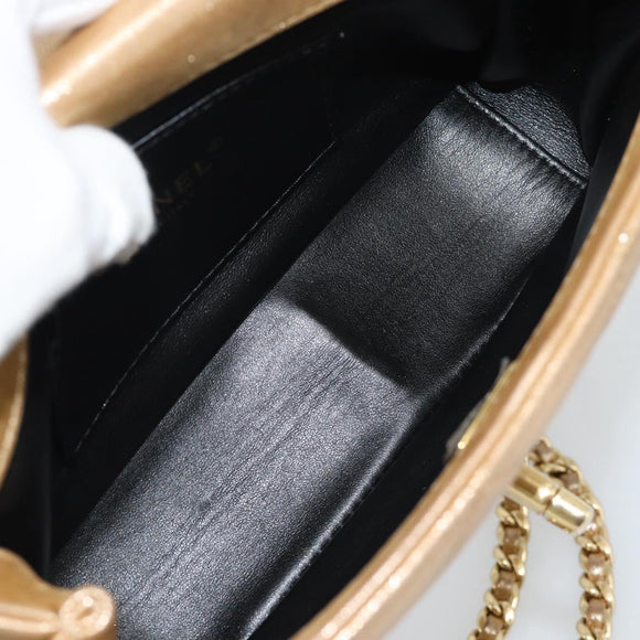 CHANEL Matelasse Chain Shoulder Bag Leather 2way Gold CC Auth 188813SM