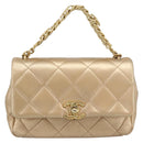 CHANEL Matelasse Chain Shoulder Bag Leather 2way Gold CC Auth 188813SM-13