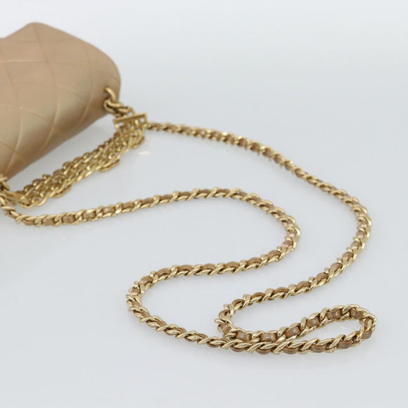 CHANEL Matelasse Chain Shoulder Bag Leather 2way Gold CC Auth 188813SM