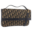 Christian Dior Trotter Canvas Hand Bag 2way Navy Gold Auth 188822-1