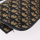 Christian Dior Trotter Canvas Hand Bag 2way Navy Gold Auth 188822-15