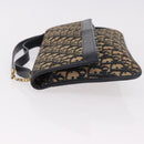 Christian Dior Trotter Canvas Hand Bag 2way Navy Gold Auth 188822-6