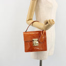 LOUIS VUITTON Monogram Vernis Spring Street Hand Bag Pink M91033 LV Auth 188824-25