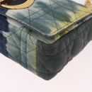 Christian Dior Cannage Miss Caro Chain Bag Canvas Navy Gold Auth 188825SAM-14