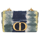 Christian Dior Cannage Miss Caro Chain Bag Canvas Navy Gold Auth 188825SAM-13