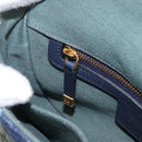 Christian Dior Cannage Miss Caro Chain Bag Canvas Navy Gold Auth 188825SAM-22