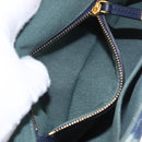 Christian Dior Cannage Miss Caro Chain Bag Canvas Navy Gold Auth 188825SAM-23