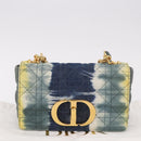 Christian Dior Cannage Miss Caro Chain Bag Canvas Navy Gold Auth 188825SAM-12