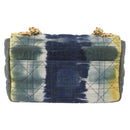 Christian Dior Cannage Miss Caro Chain Bag Canvas Navy Gold Auth 188825SAM-2