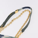 Christian Dior Cannage Miss Caro Chain Bag Canvas Navy Gold Auth 188825SAM-8