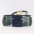 Christian Dior Cannage Miss Caro Chain Bag Canvas Navy Gold Auth 188825SAM-5