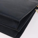 Christian Dior Hand Bag Leather 2way Navy Gold Auth 188827-18