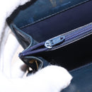 Christian Dior Hand Bag Leather 2way Navy Gold Auth 188827-25