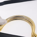 Christian Dior Hand Bag Leather 2way Navy Gold Auth 188827-9
