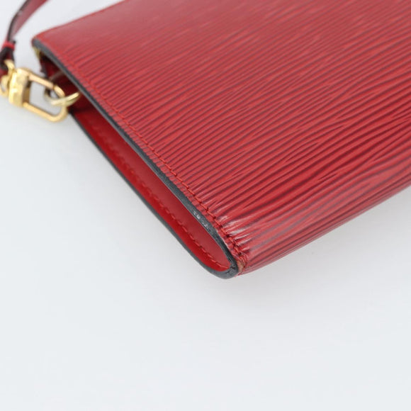 LOUIS VUITTON Epi Pochette Accessoires Pouch Red M52947 LV Auth 188828