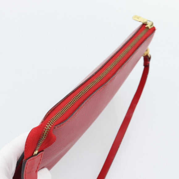 LOUIS VUITTON Epi Pochette Accessoires Pouch Red M52947 LV Auth 188828