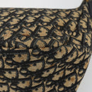 Christian Dior Trotter Canvas Shoulder Bag Navy Gold Auth 188833-15