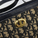 Christian Dior Trotter Canvas Shoulder Bag Navy Gold Auth 188833-17