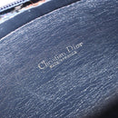 Christian Dior Trotter Canvas Shoulder Bag Navy Gold Auth 188833-11