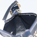 Christian Dior Trotter Canvas Shoulder Bag Navy Gold Auth 188833-18