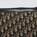 Christian Dior Trotter Canvas Shoulder Bag Navy Gold Auth 188833-3