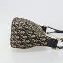 Christian Dior Trotter Canvas Shoulder Bag Navy Gold Auth 188833-4