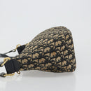 Christian Dior Trotter Canvas Shoulder Bag Navy Gold Auth 188833-5