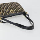 Christian Dior Trotter Canvas Shoulder Bag Navy Gold Auth 188833-7