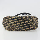 Christian Dior Trotter Canvas Shoulder Bag Navy Gold Auth 188833-6