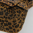 FENDI Shoulder Bag Canvas Brown Gold Auth 188835SAM-14