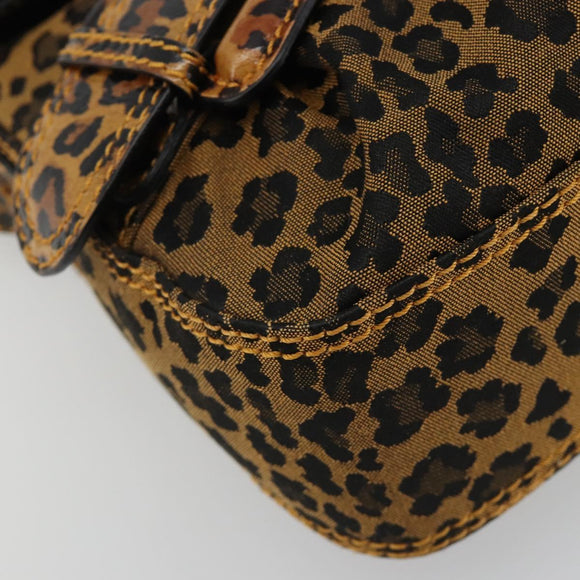 FENDI Shoulder Bag Canvas Brown Gold Auth 188835SAM