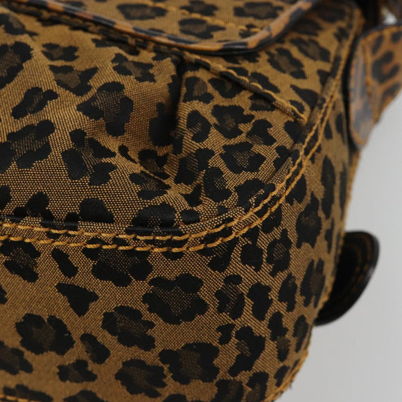 FENDI Shoulder Bag Canvas Brown Gold Auth 188835SAM