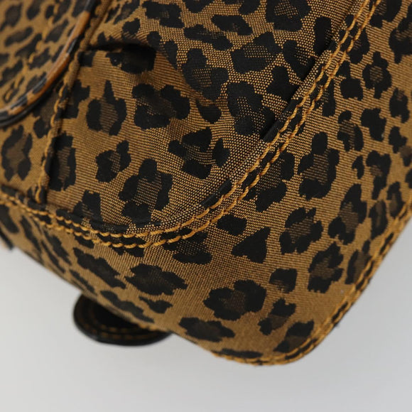 FENDI Shoulder Bag Canvas Brown Gold Auth 188835SAM