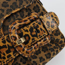 FENDI Shoulder Bag Canvas Brown Gold Auth 188835SAM-18