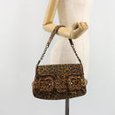 FENDI Shoulder Bag Canvas Brown Gold Auth 188835SAM-24