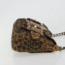 FENDI Shoulder Bag Canvas Brown Gold Auth 188835SAM-3