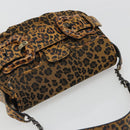 FENDI Shoulder Bag Canvas Brown Gold Auth 188835SAM-6