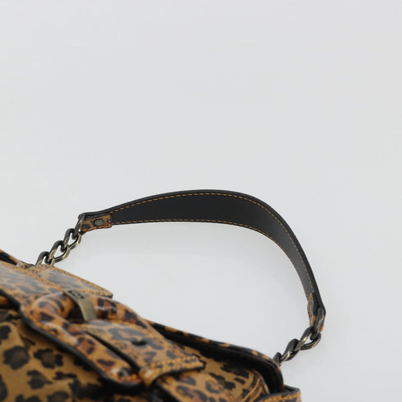 FENDI Shoulder Bag Canvas Brown Gold Auth 188835SAM