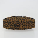 FENDI Shoulder Bag Canvas Brown Gold Auth 188835SAM-5