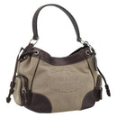 PRADA Jacquard Shoulder Bag Canvas Beige Gold Auth 188837SAM-1