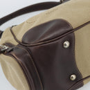 PRADA Jacquard Shoulder Bag Canvas Beige Gold Auth 188837SAM-16