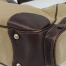 PRADA Jacquard Shoulder Bag Canvas Beige Gold Auth 188837SAM-17
