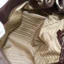 PRADA Jacquard Shoulder Bag Canvas Beige Gold Auth 188837SAM-20