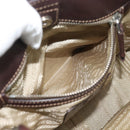 PRADA Jacquard Shoulder Bag Canvas Beige Gold Auth 188837SAM-22