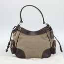 PRADA Jacquard Shoulder Bag Canvas Beige Gold Auth 188837SAM-12