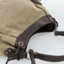 PRADA Jacquard Shoulder Bag Canvas Beige Gold Auth 188837SAM-6