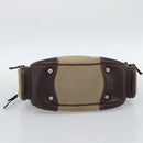 PRADA Jacquard Shoulder Bag Canvas Beige Gold Auth 188837SAM-5
