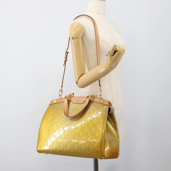 LOUIS VUITTON Monogram Vernis Blair GM Bag 2way Beige Poodle M91754 Auth 188838